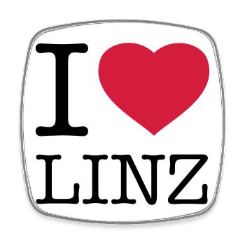 I LOVE LINZ Austria Österreich - Viereckiger Kühlschrankmagnet - Weiß - Vorne