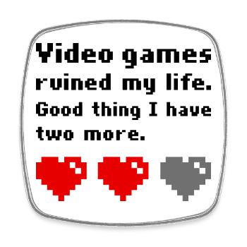 Video games ruined my life - Square fridge magnet - white - Front