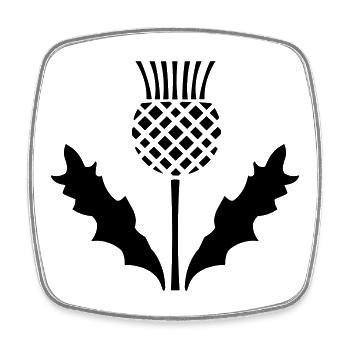 Scottish Thistle - Square fridge magnet - white - Front