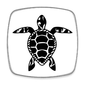 A sea turtle - Square fridge magnet - white - Front