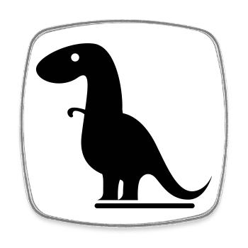 Dinosaurier - Viereckiger Kühlschrankmagnet - Weiß - Vorne
