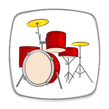 drum - Square fridge magnet - white - Front