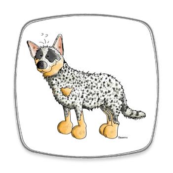 Witziger Australian Cattle Dog - Hund - Viereckiger Kühlschrankmagnet - Weiß - Vorne