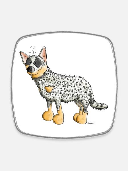 Funny Australian Cattle Dog - Dogs - Square fridge magnet - white