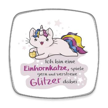 Kittykatacorn Einhornkatze - Viereckiger Kühlschrankmagnet - Weiß - Vorne