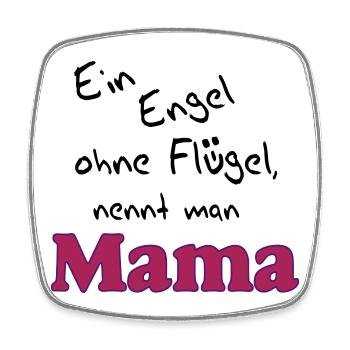 Mama Herzrosé Schriftzug - Viereckiger Kühlschrankmagnet - Weiß - Vorne