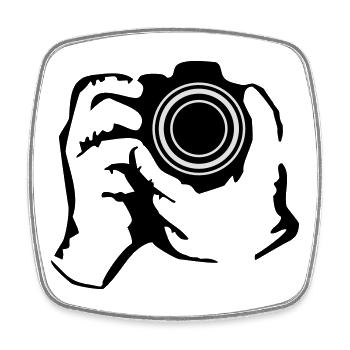 photographer - Square fridge magnet - white - Front