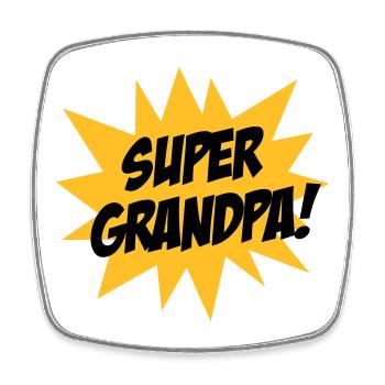 Super Grandpa ! - Magnet carré - blanc - Devant