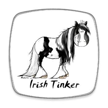 Funny Irish Tinker Horse - Pinto - Square fridge magnet - white - Front