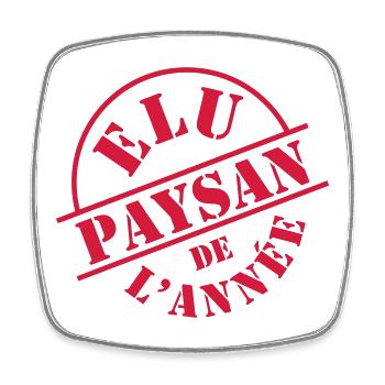 Paysan - Magnet carré - blanc - Devant