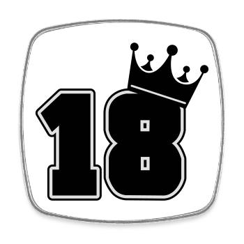 18 - Square fridge magnet - white - Front
