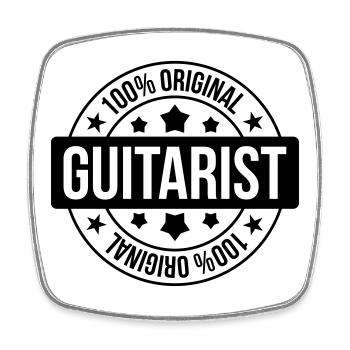 Guitarist - Magnet carré - blanc - Devant