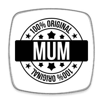 Mum - Viereckiger Kühlschrankmagnet - Weiß - Vorne