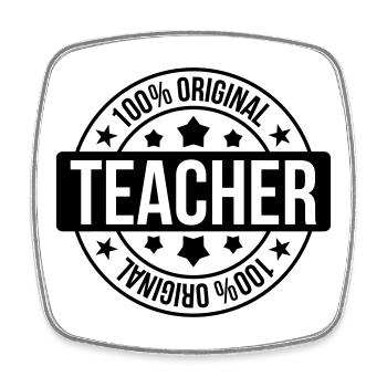 School / Teacher - Viereckiger Kühlschrankmagnet - Weiß - Vorne