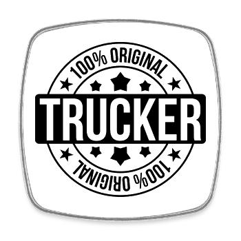 Trucker - Square fridge magnet - white - Front