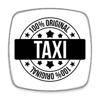 Taxi - Viereckiger Kühlschrankmagnet - Weiß - Vorne
