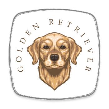 Golden Retriever - Square fridge magnet - white - Front