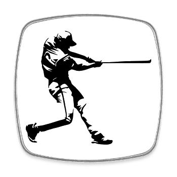 Conception de baseball - Magnet carré - blanc - Devant