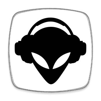 dj - Square fridge magnet - white - Front
