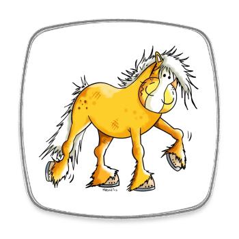 Mignon Haflinger - Magnet carré - blanc - Devant