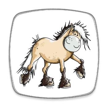 Funny Fjord Horse - Square fridge magnet - white - Front