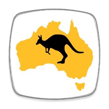 Australien - Viereckiger Kühlschrankmagnet - Weiß - Vorne