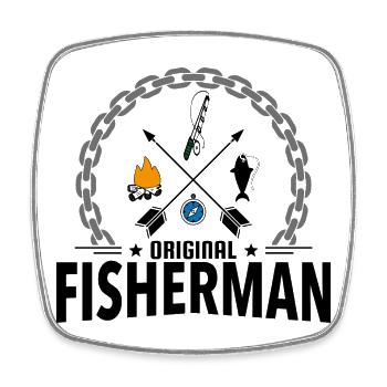 Lustige Geschenke für Angler - Viereckiger Kühlschrankmagnet - Weiß - Vorne