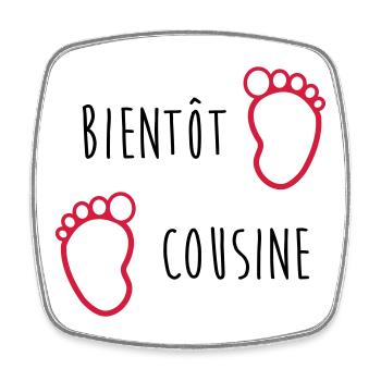 Onkel / Tante / Vetter / Cousin / Kusine - Viereckiger Kühlschrankmagnet - Weiß - Vorne