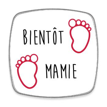 Bientôt Mamie - Mamy - Naissance - Bébé - Enfant - Magnet carré - blanc - Devant