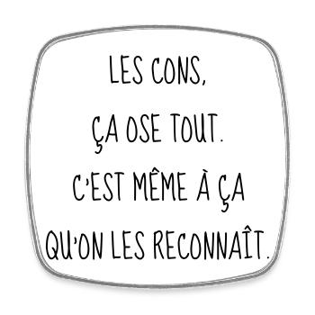 Cinéma / Citation / Série télé / Geek - Magnet carré - blanc - Devant