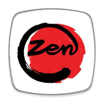 Zen - Viereckiger Kühlschrankmagnet - Weiß - Vorne