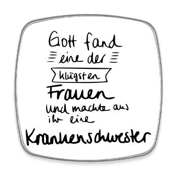 Klügste Frau - Krankenschwester - Viereckiger Kühlschrankmagnet - Weiß - Vorne
