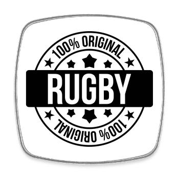 Rugby - Rugbyman - Sport - Fighter - Fight - Magnet carré - blanc - Devant