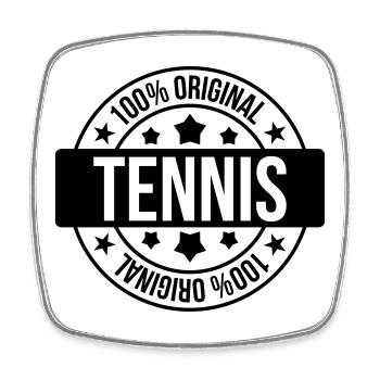 Tennis - Sport - Ball - Player - Game - Sportsman - Magnet carré - blanc - Devant