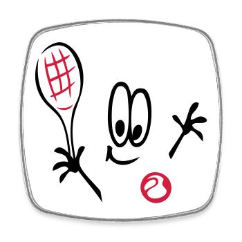 Sport, Tennis ,Tennisball, Comic - Viereckiger Kühlschrankmagnet - Weiß - Vorne