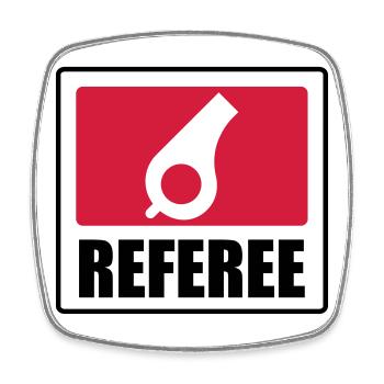 Referee - Schiedsrichter Arbitre - Sport - Match - Viereckiger Kühlschrankmagnet - Weiß - Vorne