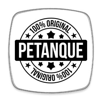 Petanque / Boules / Sport / Spiel - Viereckiger Kühlschrankmagnet - Weiß - Vorne