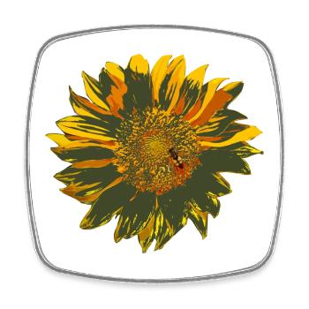sonnenblume - Viereckiger Kühlschrankmagnet - Weiß - Vorne