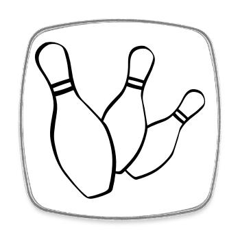 bowling kegelclub - Viereckiger Kühlschrankmagnet - Weiß - Vorne