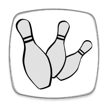 bowling kegeln - Viereckiger Kühlschrankmagnet - Weiß - Vorne