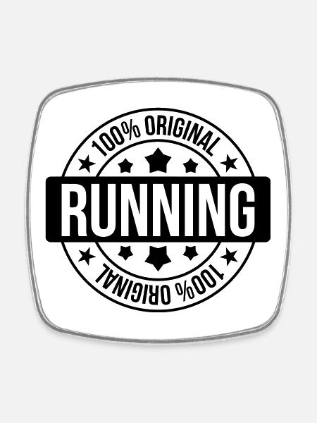 Course à Pied / Running / Jogging / Coureur - Magnet carré - blanc