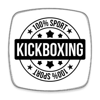 Kickboxen / Kickboxing / Kickboxer / Kick Boxing - Viereckiger Kühlschrankmagnet - Weiß - Vorne