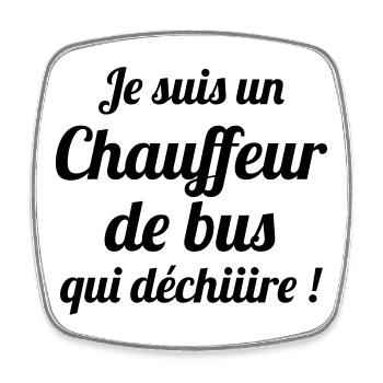 Bus Driver / Busfahrer / Autocar / Autobus / Job - Square fridge magnet - white - Front