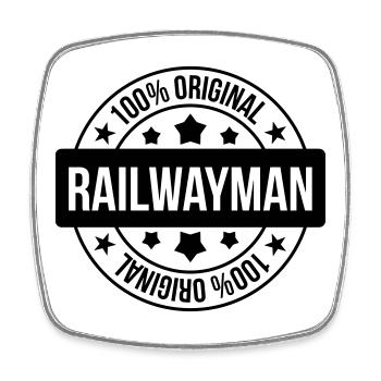 Eisenbahner / Eisenbahnen / Eisenbahn / Bahn - Viereckiger Kühlschrankmagnet - Weiß - Vorne