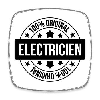 Electrician Electricity Elektriker Electricien Job - Square fridge magnet - white - Front