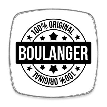 Baker / Bakery / Bäckerei / Boulanger / Bread - Square fridge magnet - white - Front