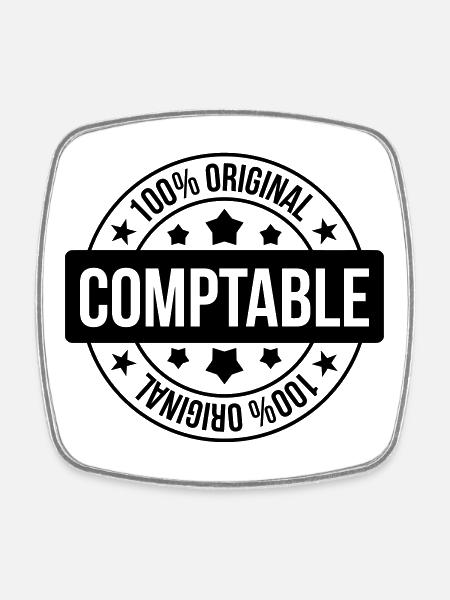 comptable / comptabilité / argent / Finance / Euro - Magnet carré - blanc