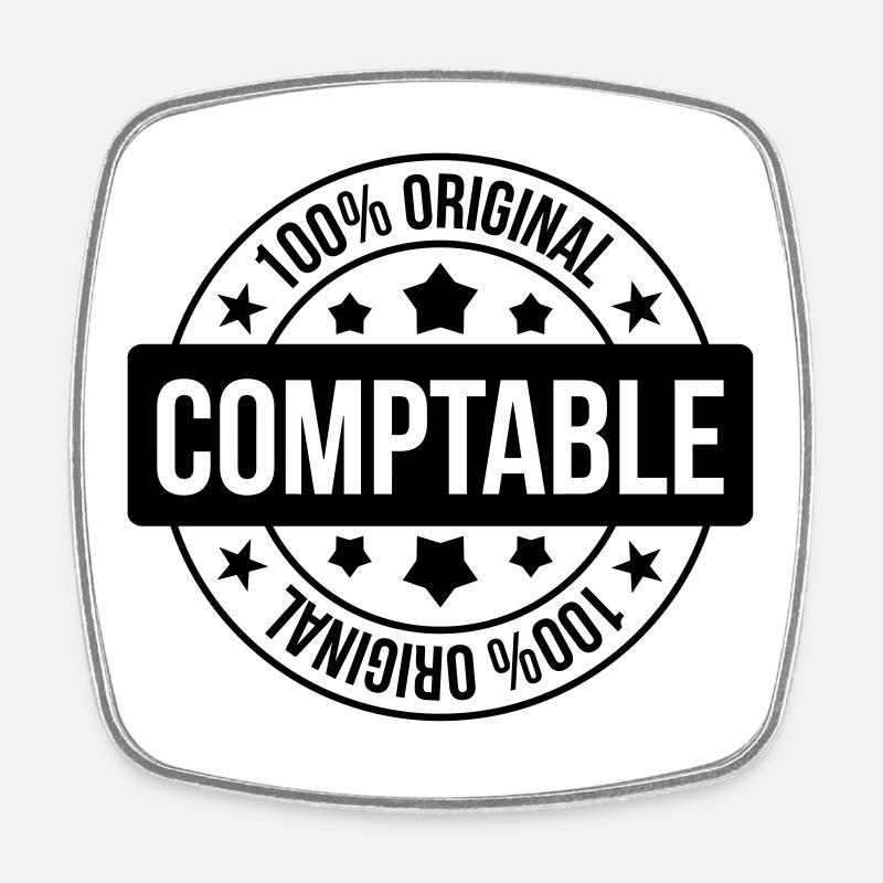 comptable / comptabilité / argent / Finance / Euro - Magnet carré - blanc