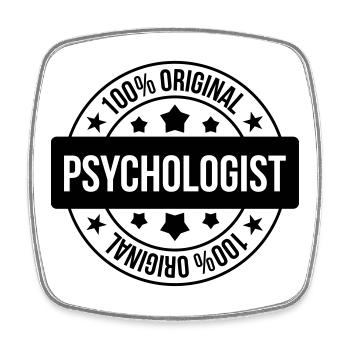Psychologue / Psychiatre / Travail / Psychanalyste - Magnet carré - blanc - Devant