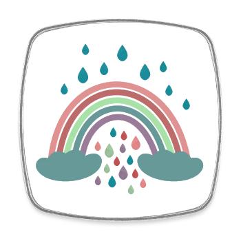 Happy Rainbow Regenbogen Design - Viereckiger Kühlschrankmagnet - Weiß - Vorne